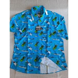 Dixxon Flannel Company Men 4X Eliminator Boats Party Shirt Button SS Pocket Blue